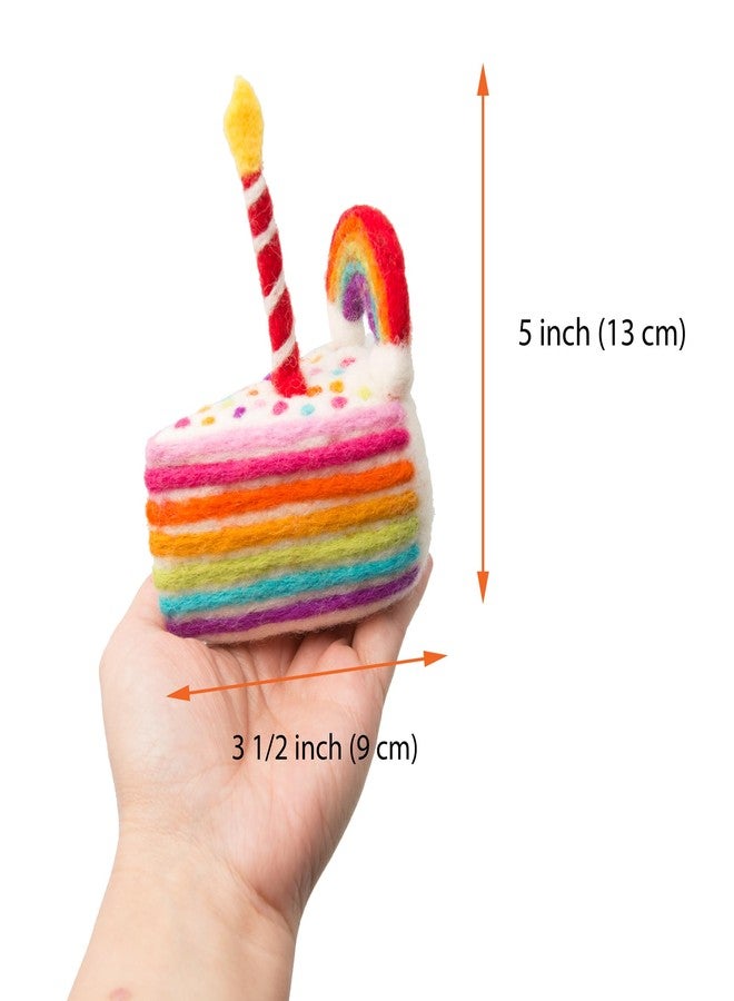 Glaciart One Wool Cat Birthday Cake Toy – Handmade Plush Catnip Design, Interactive Play for Indoor Cats, for Kittens & Cat Lovers - Image 5